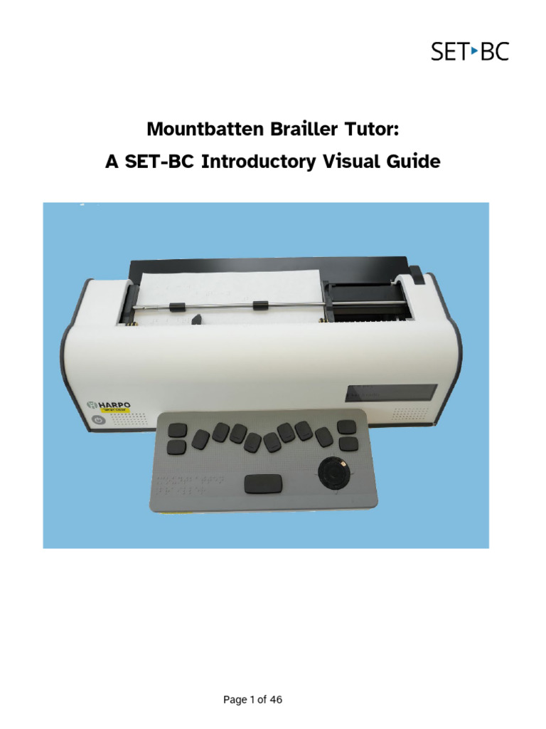 Mountbatten Brailler Tutor Visual Guide 2023 PDF Computer Keyboard