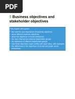 Business Objectives and Stakeholder Objectives