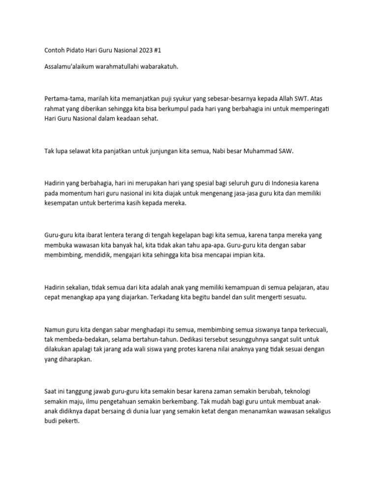 Contoh Pidato Hari Guru-WPS Office  PDF