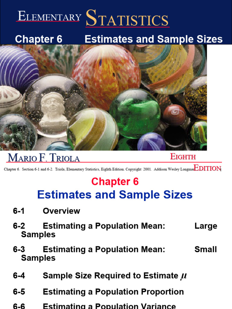 Chapter 6 Estimates and Sample Sizes | Download Free PDF | Estimator ...