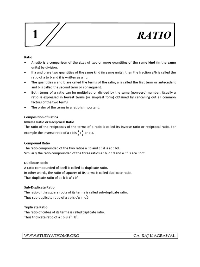 Understanding Ratios and Their Types | PDF | Ratio | Mathematics