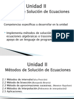 Unidad II Met-De Solucion de Ecuaciones