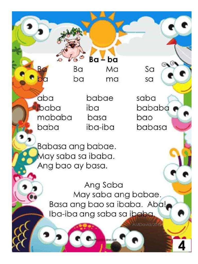 Filipino Reading Materials (Panimulang Pagbasa) | PDF
