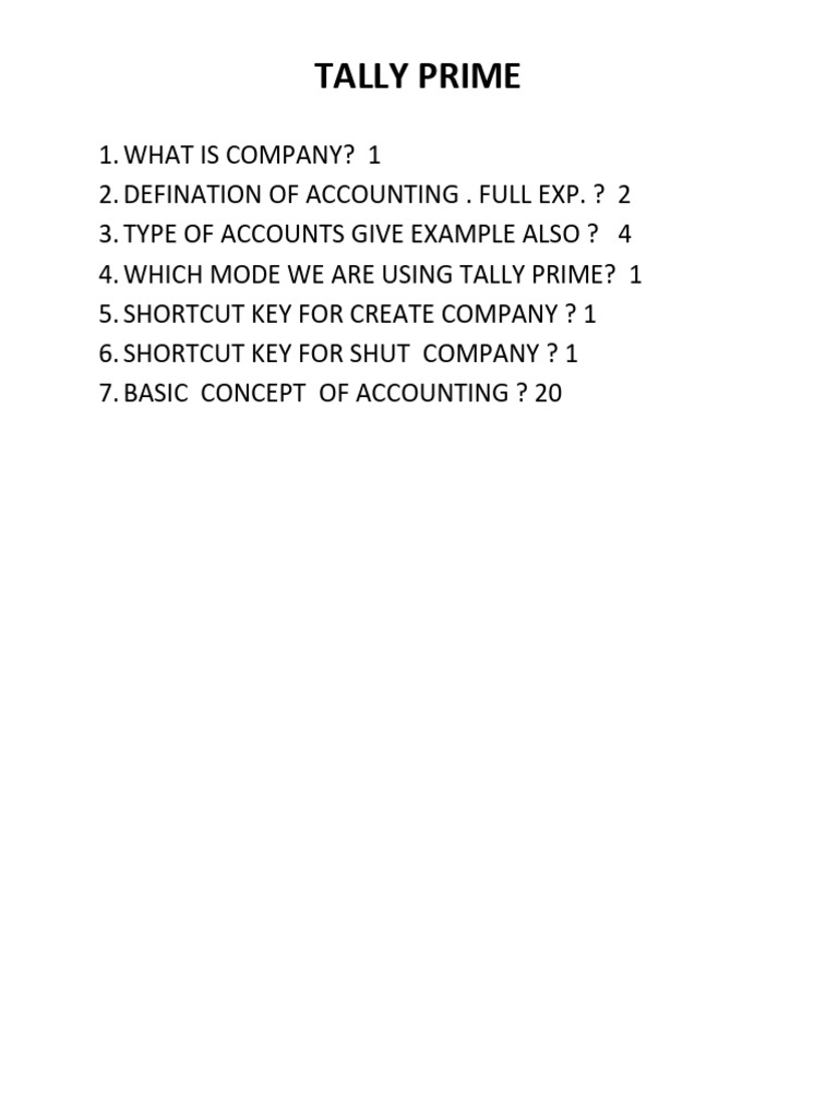 Tally Prime: Accounting Basics & Shortcuts | PDF | Business | Finance ...