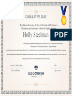 Holly Steelman Regulations Governing The Use of Restraint and Seclusion in Elementary and Secondary Schools in Virginia Modules Certificate Ciees