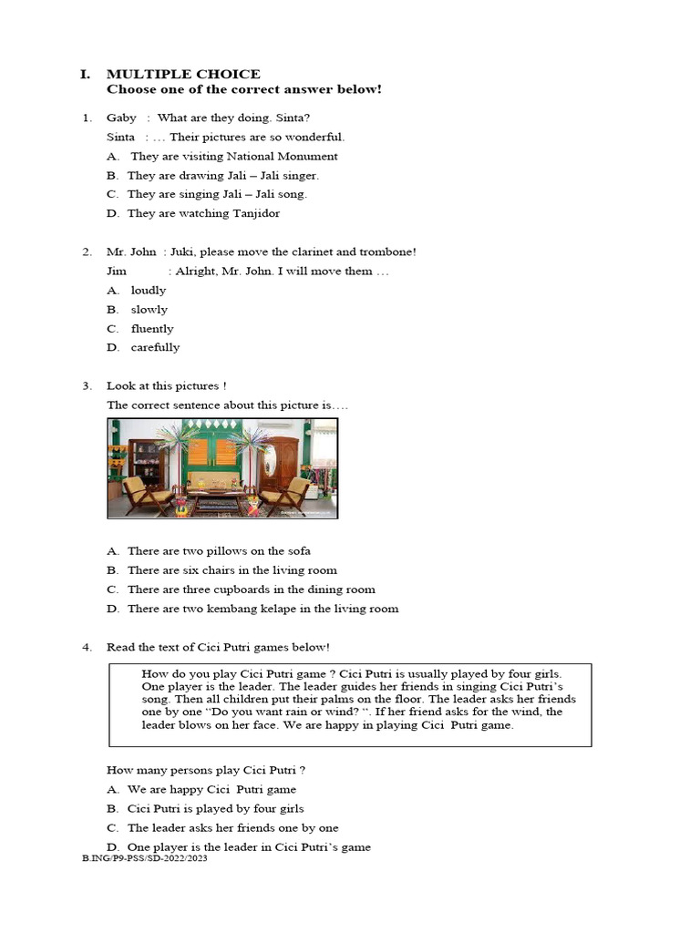 Us English Kelas 6 22 23 Final Pdf