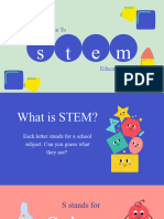 Introduction To STEM Education Presentation in Blue Green and Pink Flat Graphic Style