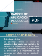 2.- CAMPOS DE APLICACION DE LA PSICOLOGIA