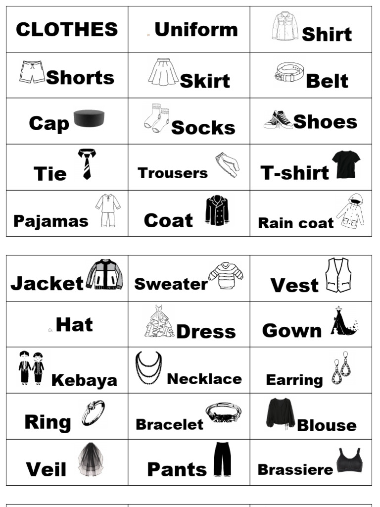 Flas Card Clothes | PDF