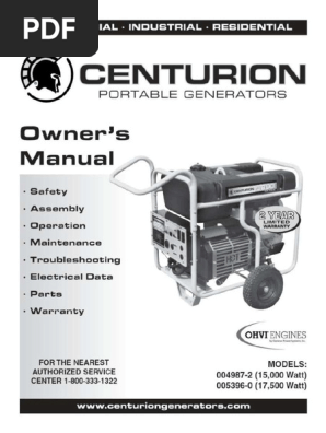 憧れ Generac Centurion Manual Portátil Generador 0049872 15000 その他