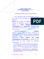 Sentencia Negativa de Acción Proforma