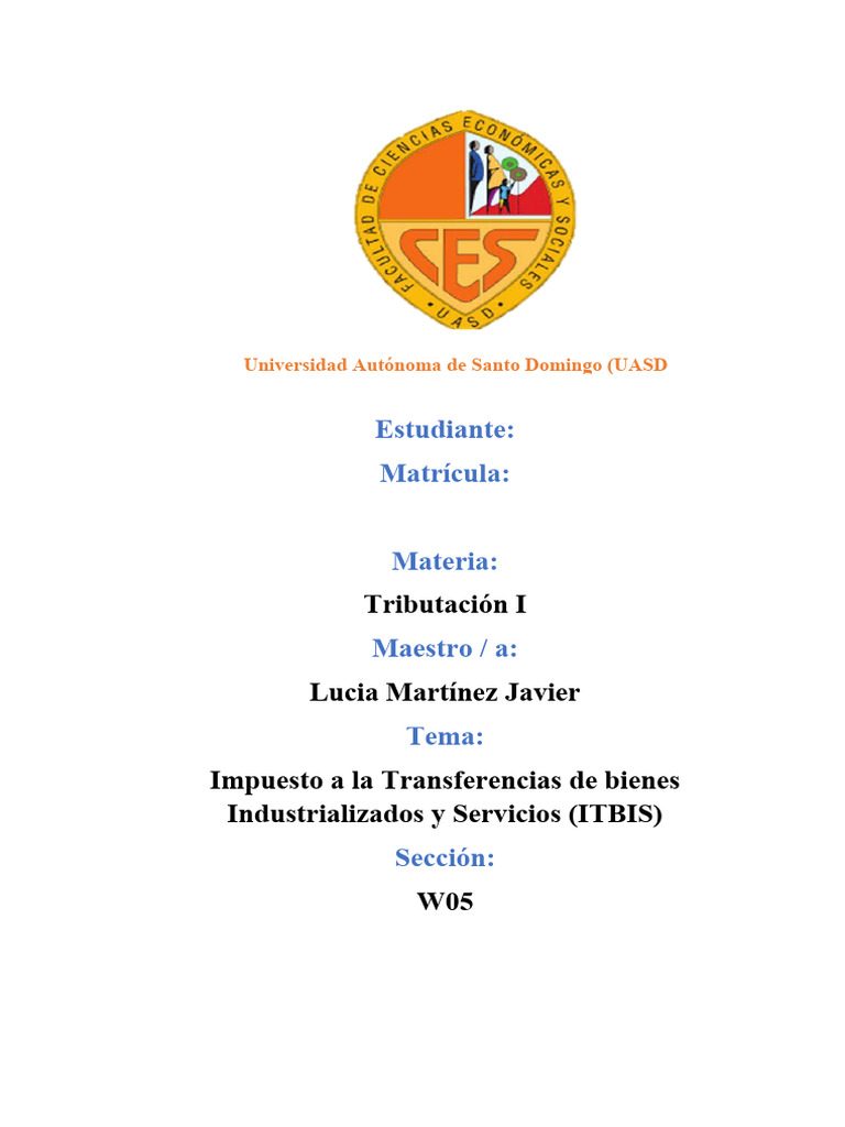 Impuesto ITBIS: Definición y Normativa | PDF | Impuestos | Impuesto al ...