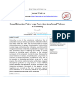 Jurnal Civicus: Sexual Education Policy, Legal Protection From Sexual Violence at University