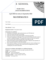 Sevenoaks MATHS-Y9-Entrance-2021