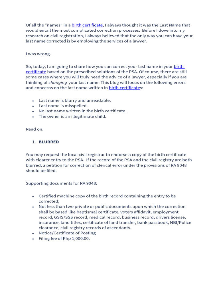 PSA BIRTH CERTIFICATE CORRECTION PROCESS visual data 5