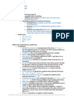 Quadratic Equations Checklist (2017)