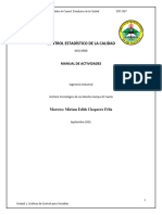 Manual de Actividades. Unidad 2. CONTROL ESTADÍSTICO DE LA CALIDAD.