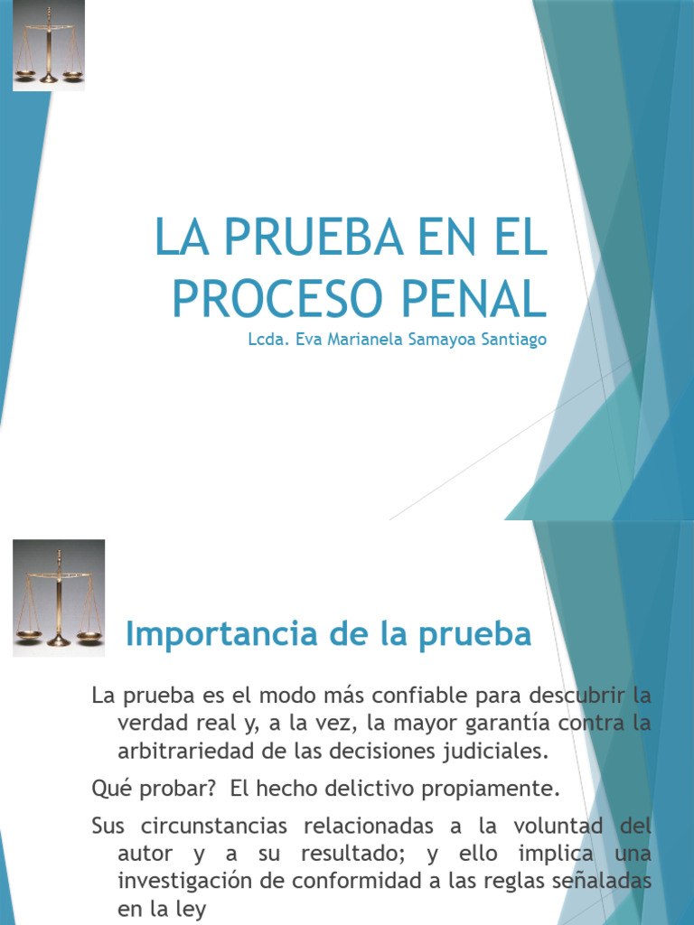 Importancia de la Prueba en el Proceso Penal | PDF | Testigo experto ...