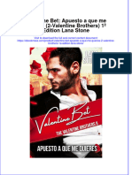 Valentine Bet Apuesto A Que Me Quieres 2 Valentine Brothers 1A Edition Lana Stone Download 2024 Full Chapter