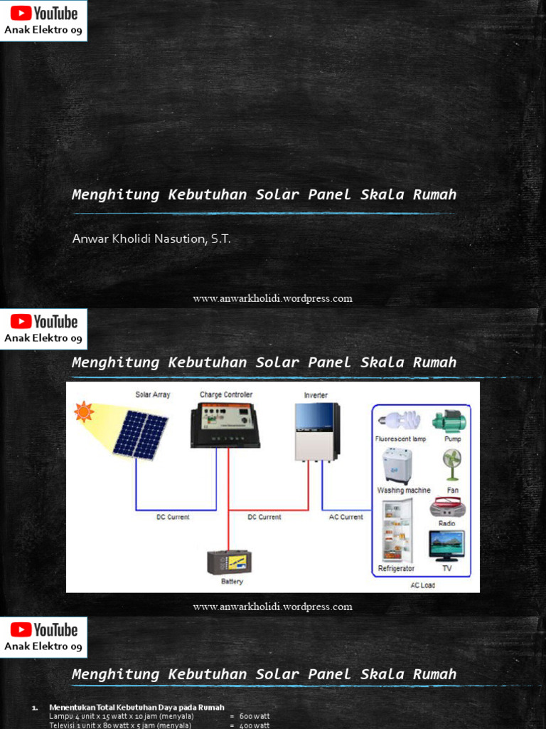 Cara Menghitung Kebutuhan Solar Panel Skala Rumah | PDF