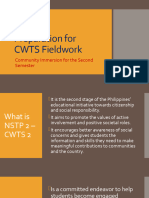 Preparation For CWTS Fieldwork 2