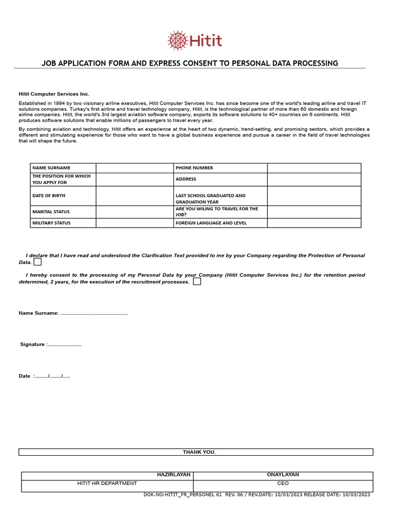 Job Application and Express Consent | PDF | Computing | Information ...