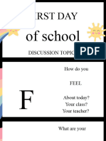 First Day of School Discussion - Advisory CLass