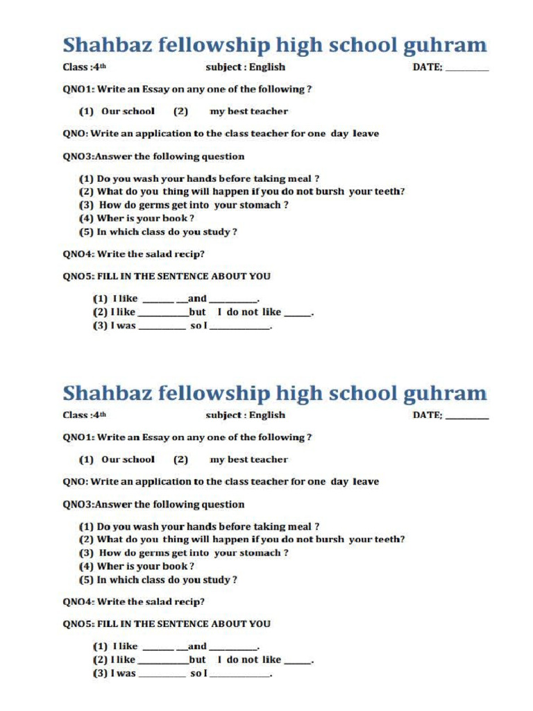 Class seven english set pdf