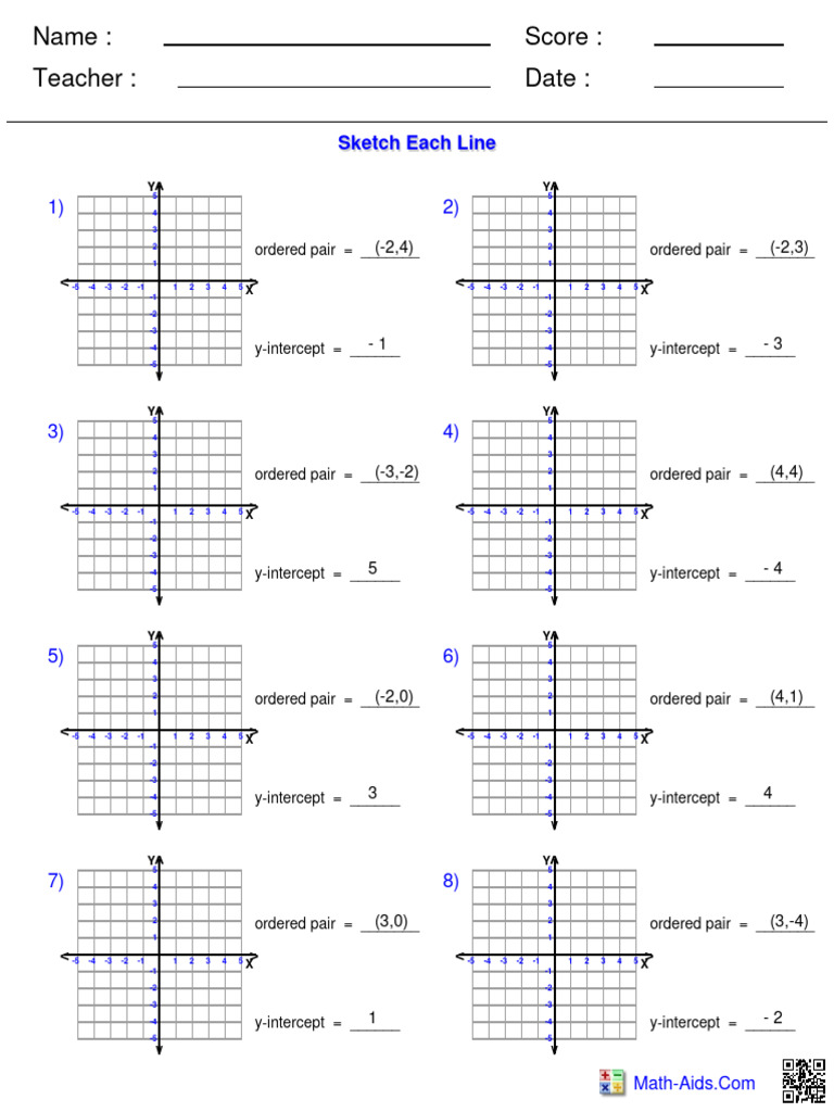 Math Line Sketching Worksheet | PDF | Mathematical Relations ...