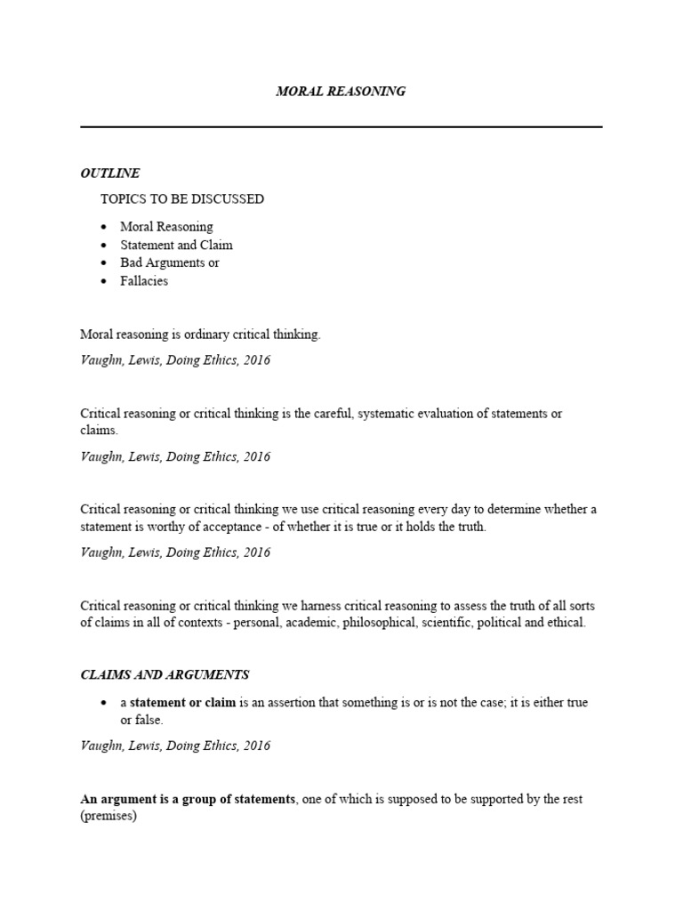 Moral Reasoning & Fallacies Guide | PDF | Argument | Fallacy