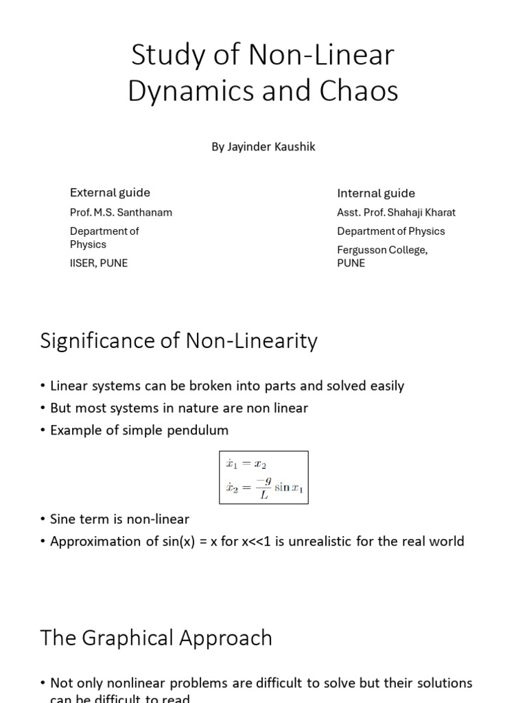 Non-Linear Dynamics and Chaos in Physics | PDF | Nonlinear System ...