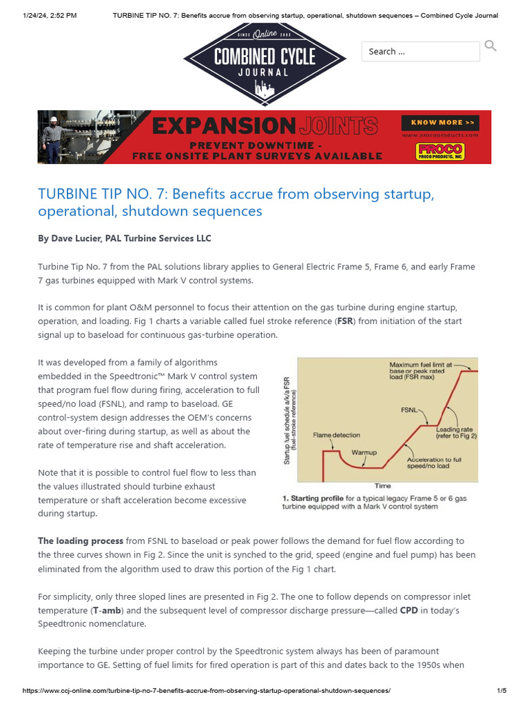 TURBINE TIP NO. 7 - Benefits Accrue From Observing Startup, Operational ...