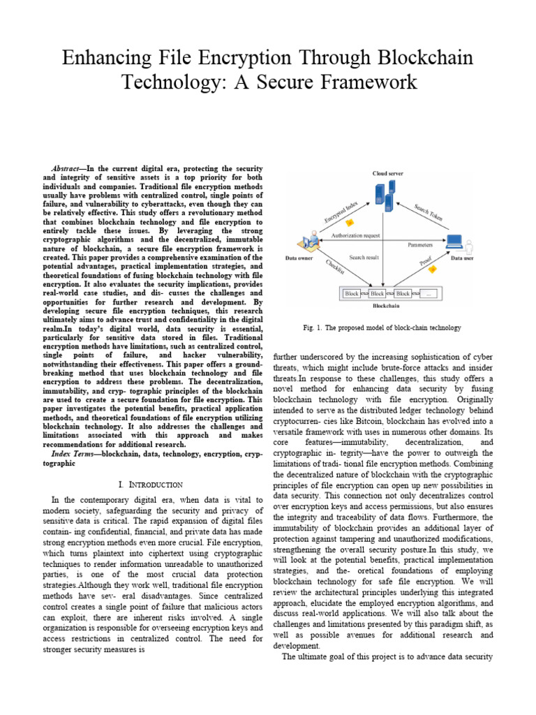Blockchain-Enhanced File Encryption | PDF | Encryption | Cryptography