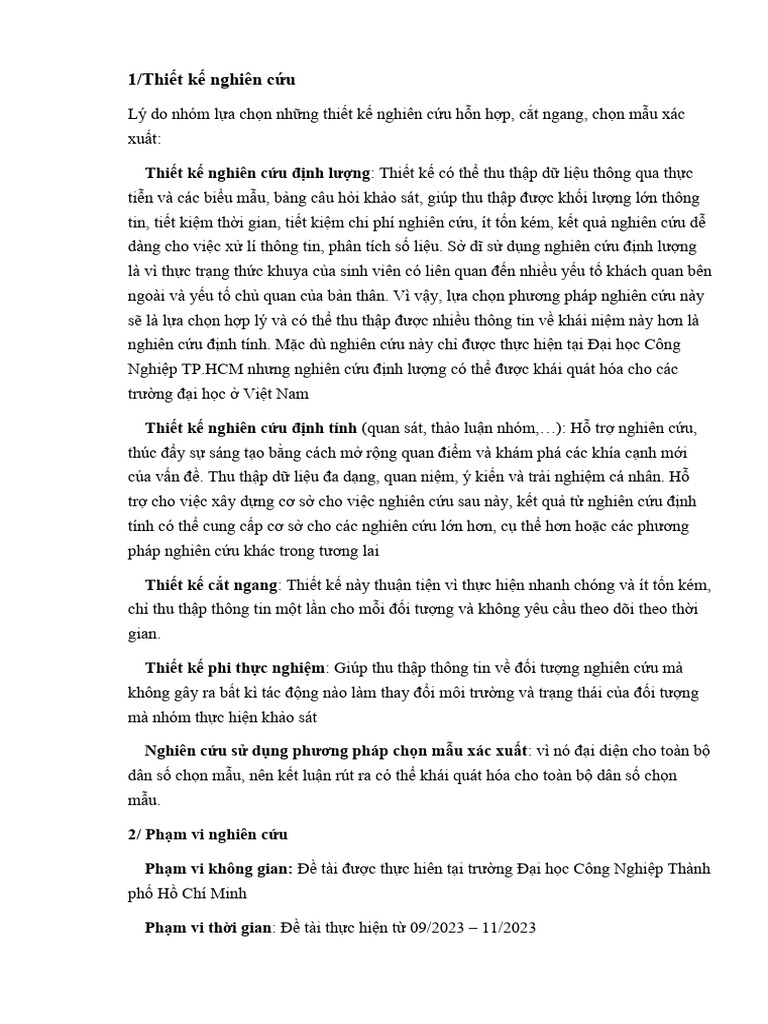Thiet Ke Nghien Cuu, Pham Vi Nghien Cuu 2 | PDF