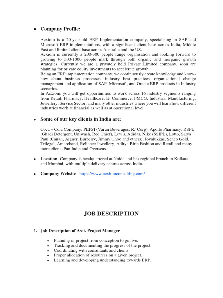 Acxiom consulting pvt ltd pdf sales business economics