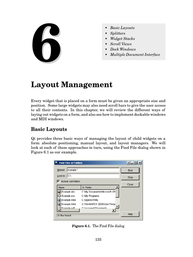 Qt Widget Layout Management Guide | PDF | Business | Computers