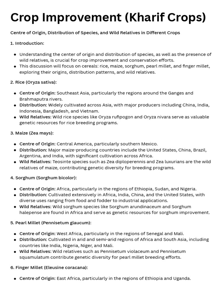 Explain Crop Improvement