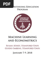 Machine Learning and Econometrics: AEA Continuing Education Program