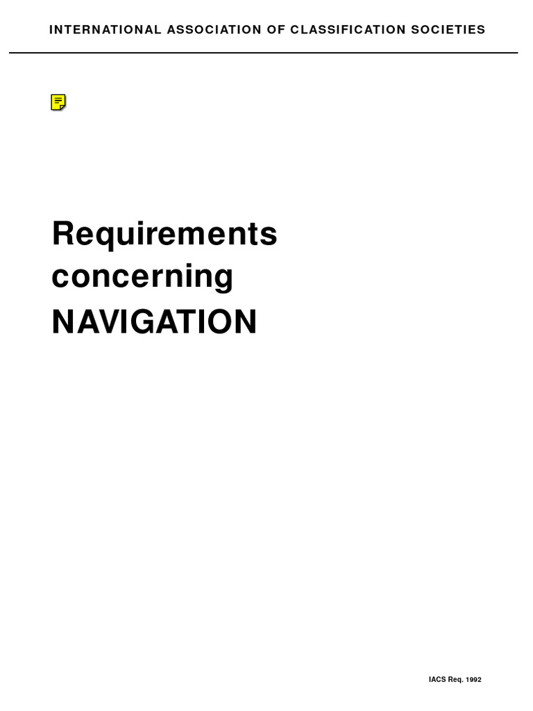 OMBO Ships: Navigation Requirements 1992 | PDF | Navigation