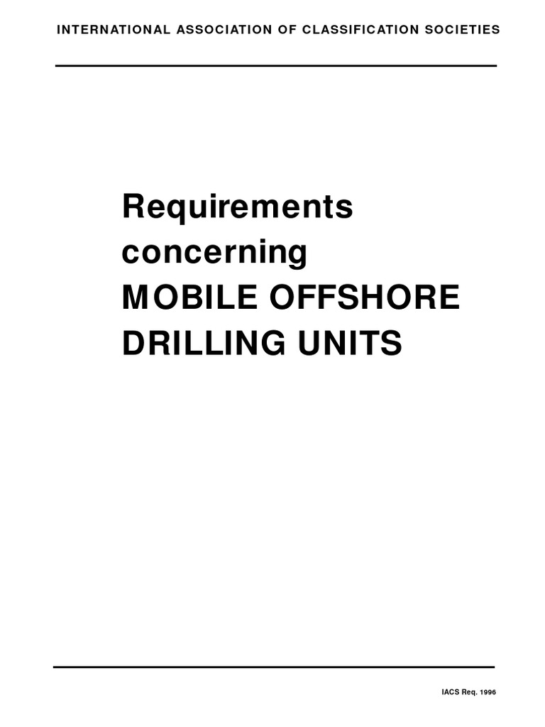 Requirements Concerning. Mobile Offshore Drilling Units | PDF | Stress ...