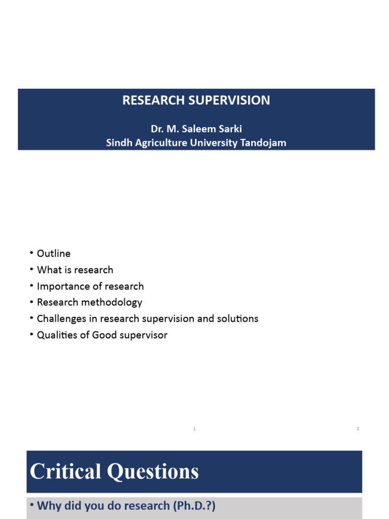 Research Supervision 5 (Autosaved) | PDF | Doctor Of Philosophy | Expert