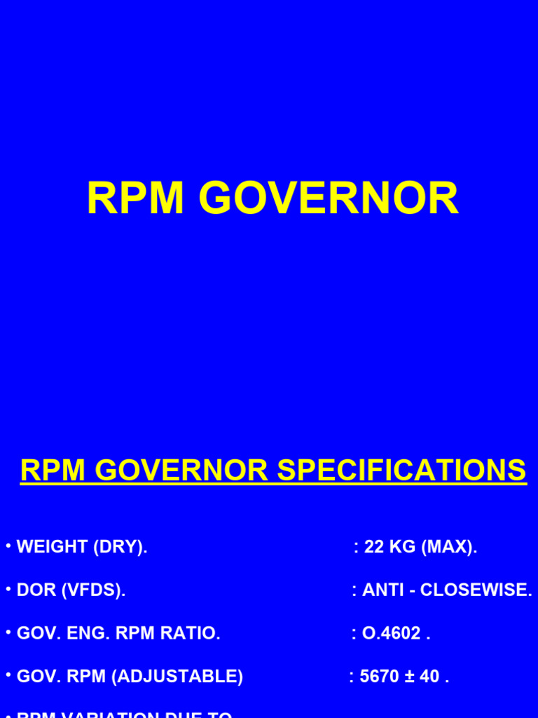 RPM Governor | PDF | Valve | Pump