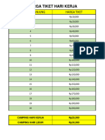 Harga Tiket Hari Kerja