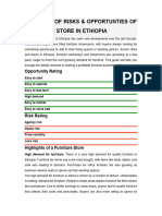 Overview of Risks & Opportunties of Furniture Store in Ethiopia