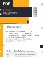 INFOMAN Lesson 9 Basic SQL Commands