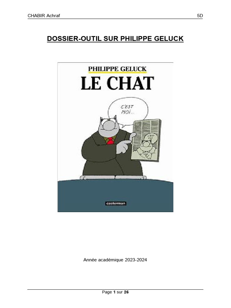 Dossier sur Philippe Geluck et Le Chat | PDF
