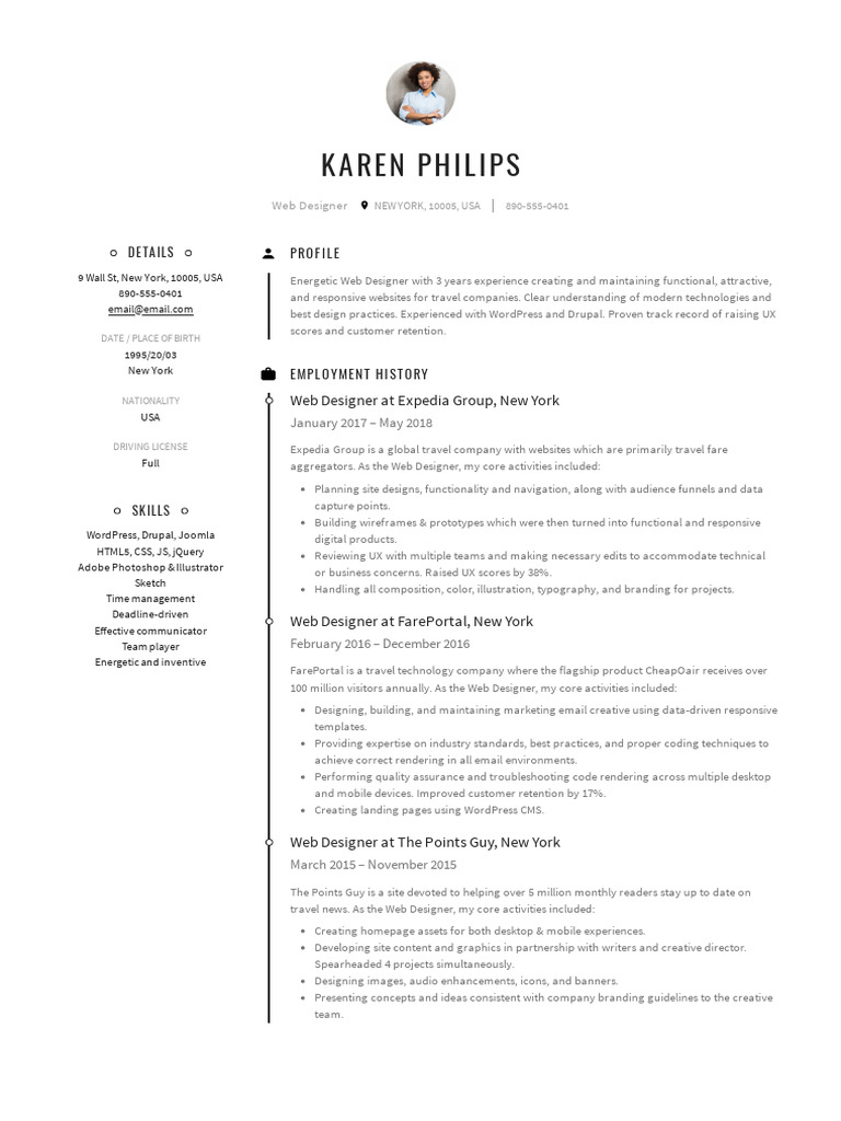 Resume web designer 01 pdf web design software engineering