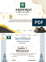 Putih Emas 3D Elegan Kajian Islam Sertifikat