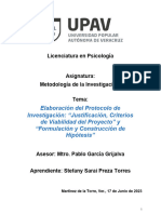 Elaboración, Justificación y Formulación de Hipotesis