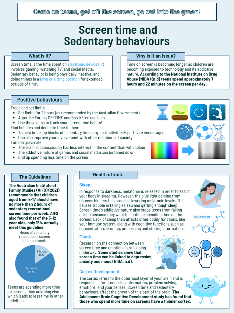 Managing Screen Time for Teens | PDF | Sedentary Lifestyle | Neuroscience